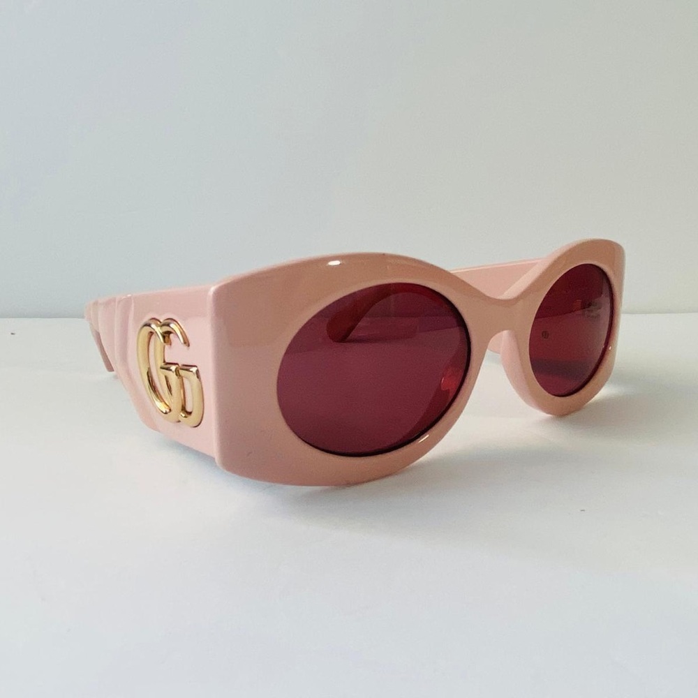 New Authentic- GUCCI Pink Gg0810s 003 New Square-frame Injection Sunglasses